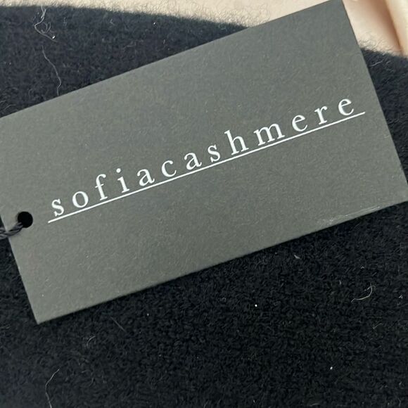 NWT SOFIA Cashmere Screen Compatible Tech Knit Gloves Black LUXURIOUS $150 - Picture 3 of 5